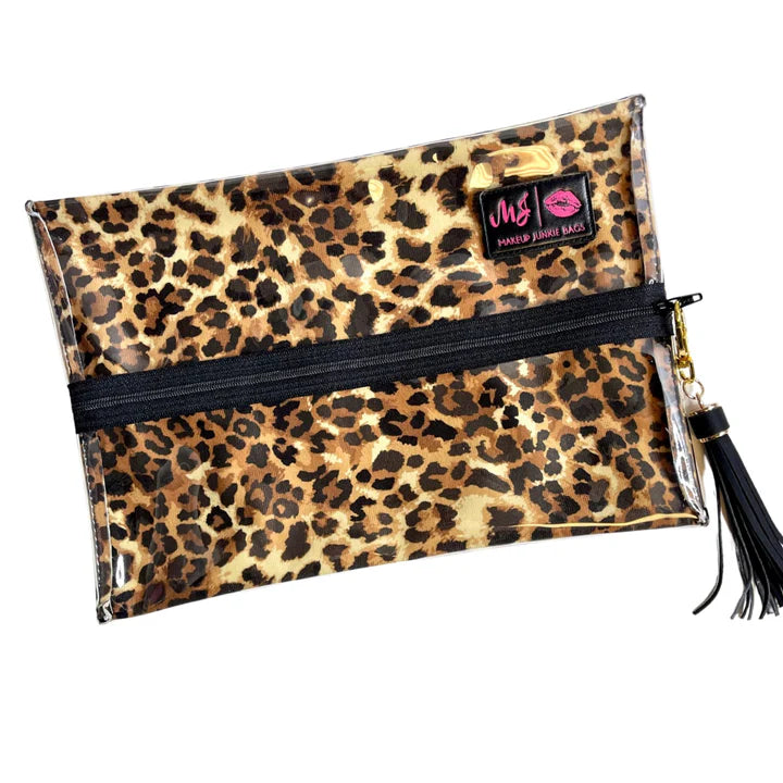 Lady Leopard Clear Top Makeup Junkie Bag