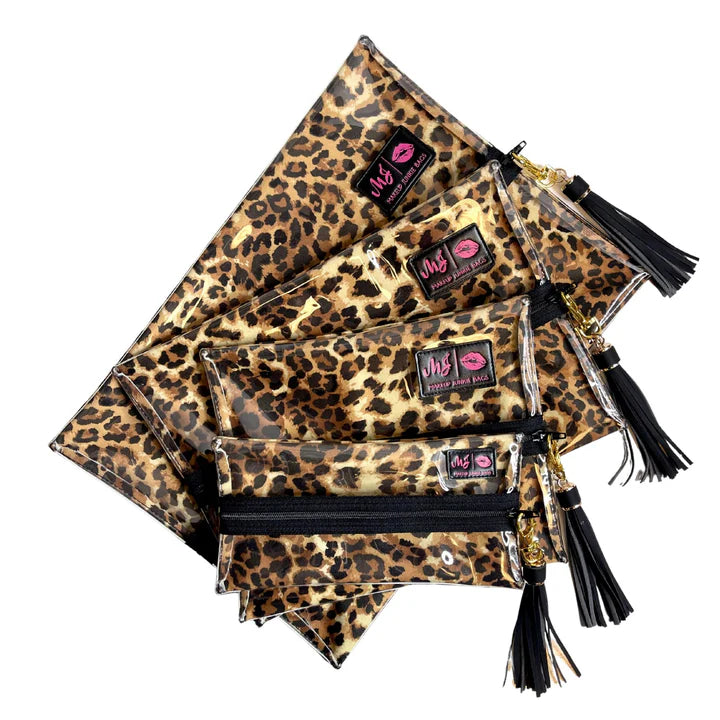 Lady Leopard Clear Top Makeup Junkie Bag
