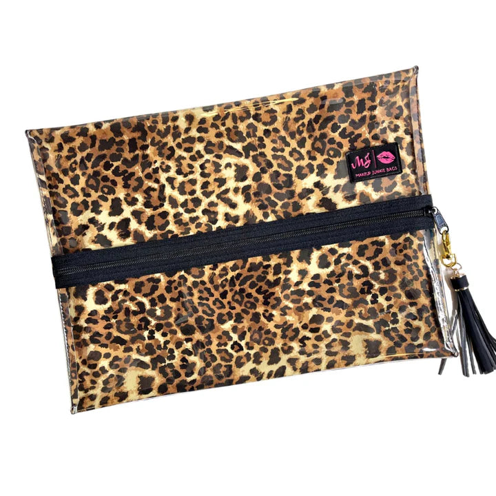 Lady Leopard Clear Top Makeup Junkie Bag