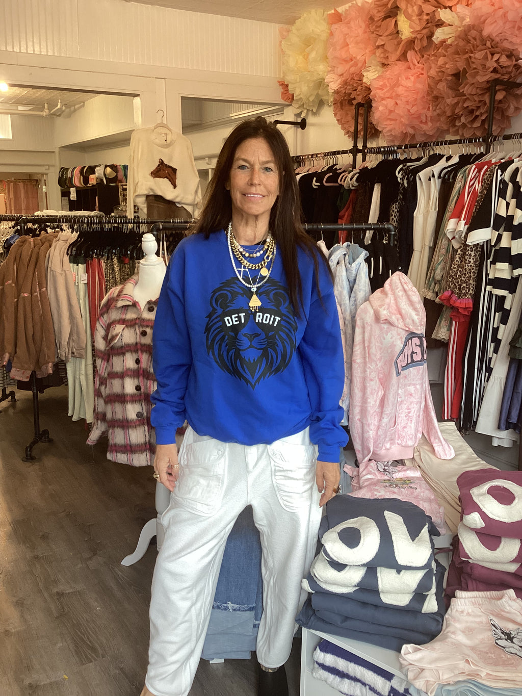 Detroit Lions Face Crewneck