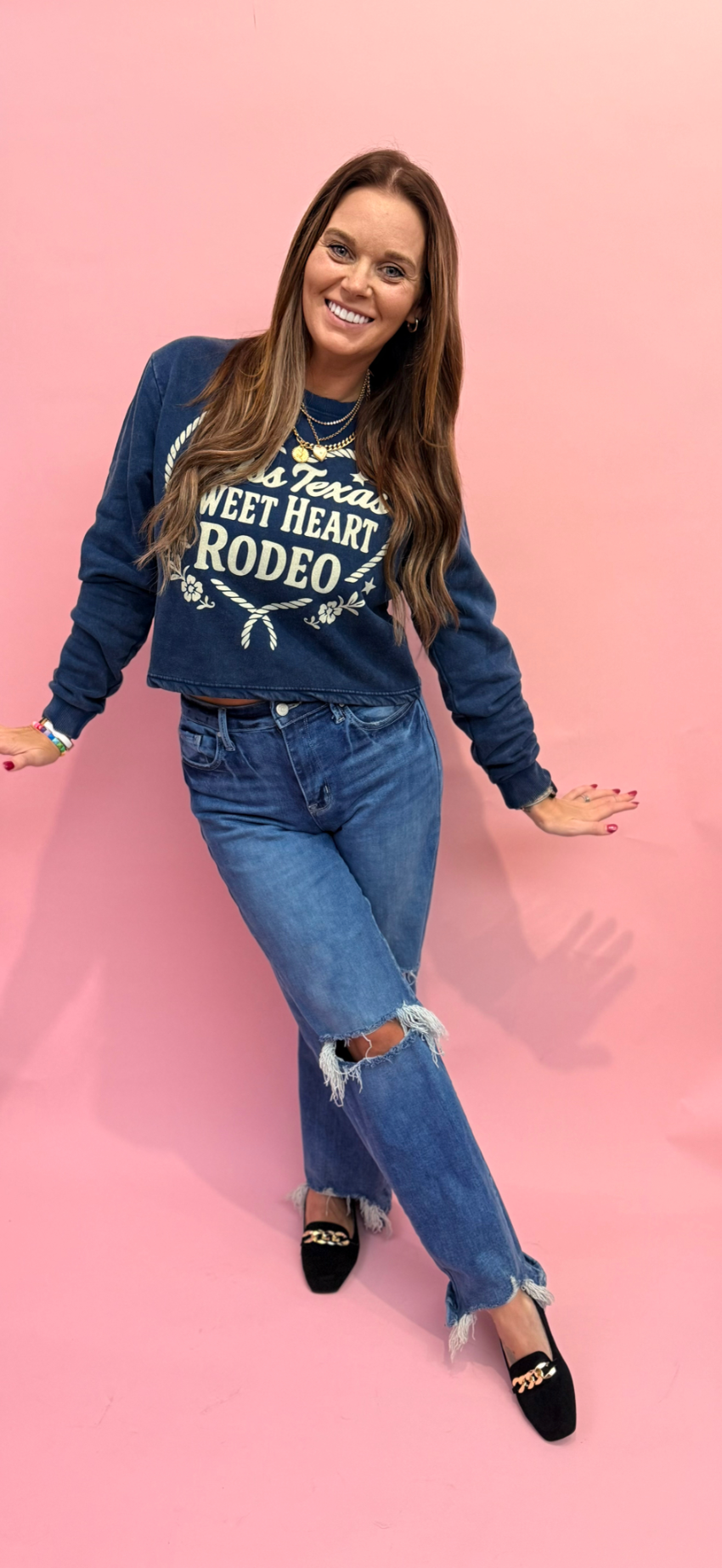 Miss Texas Sweetheart Rodeo Cropped Crewneck