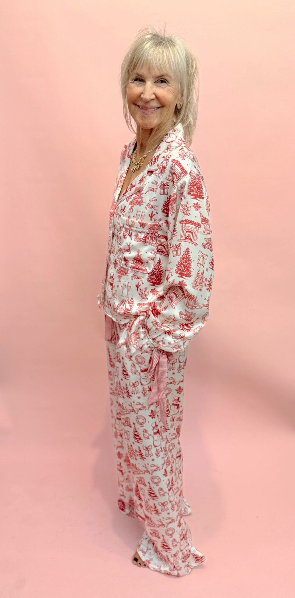 Vintage Christmas Satin Pajamas