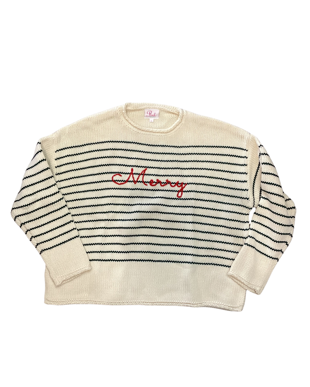 Striped Merry Rollneck Sweater - Green/Ivory