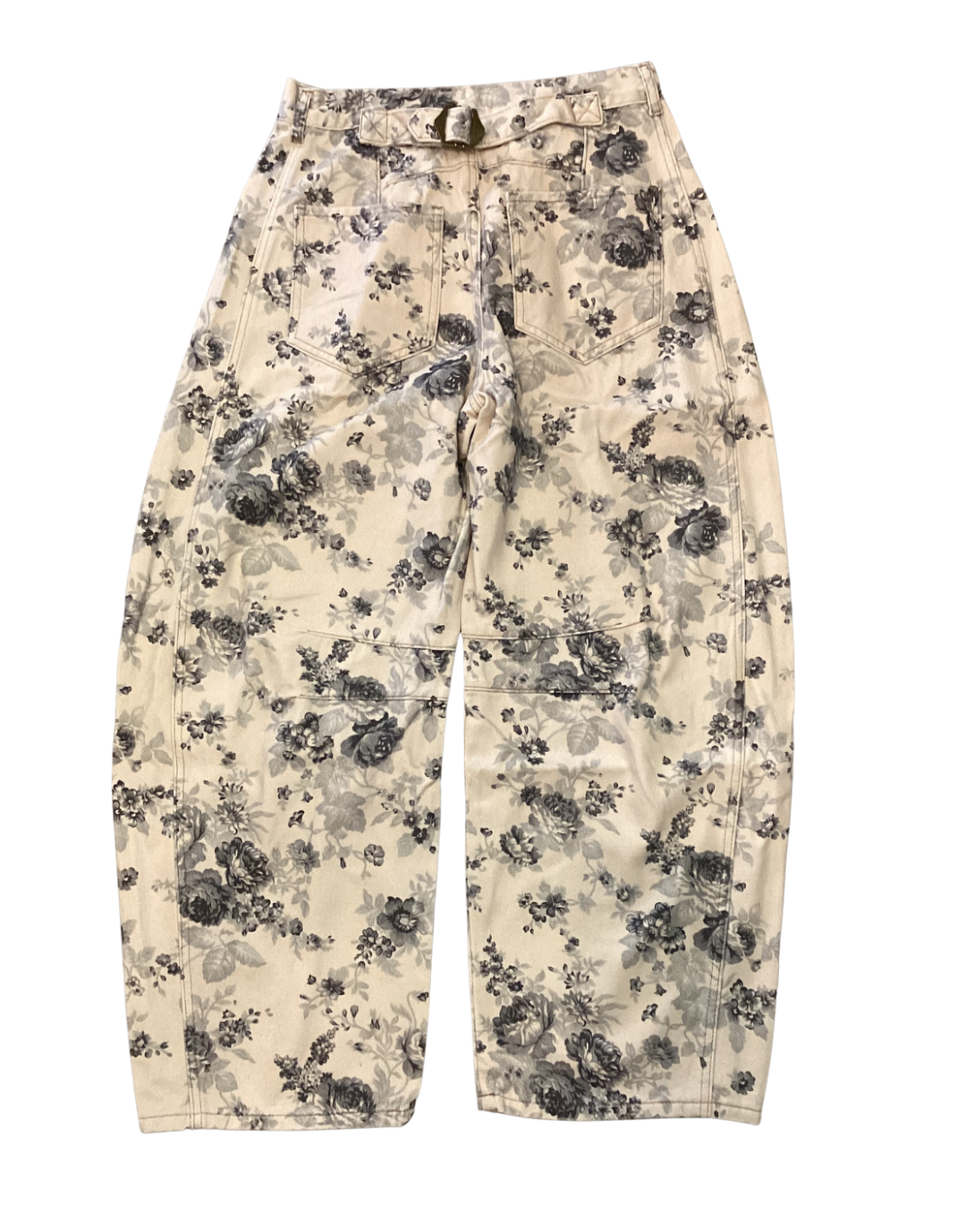 Rose Printed Barrel Jeans