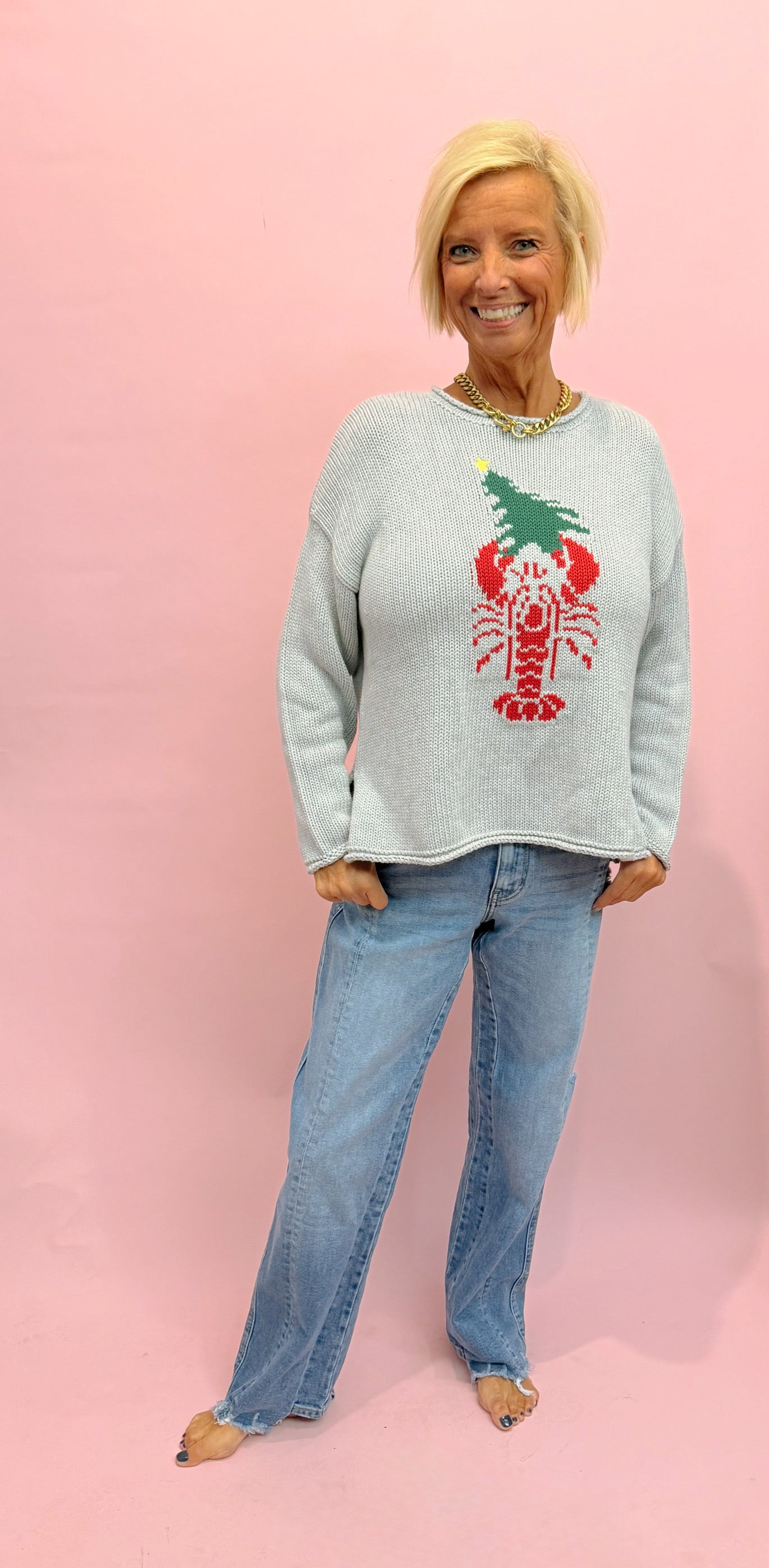 Lobster Christmas Rollneck Sweater