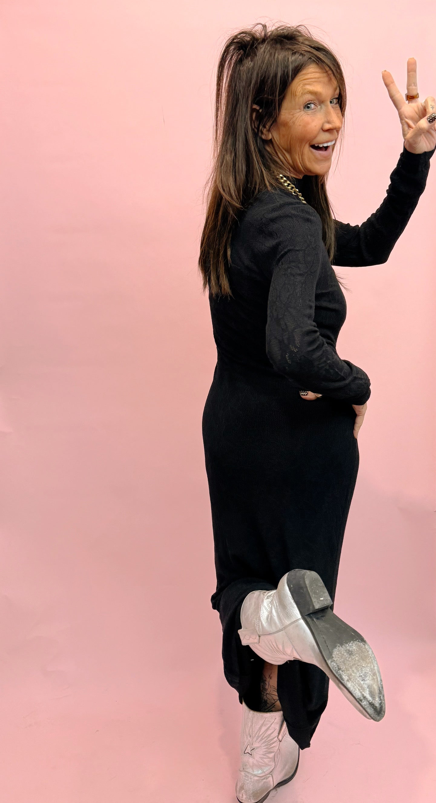 Aden Mesh Sweater Dress