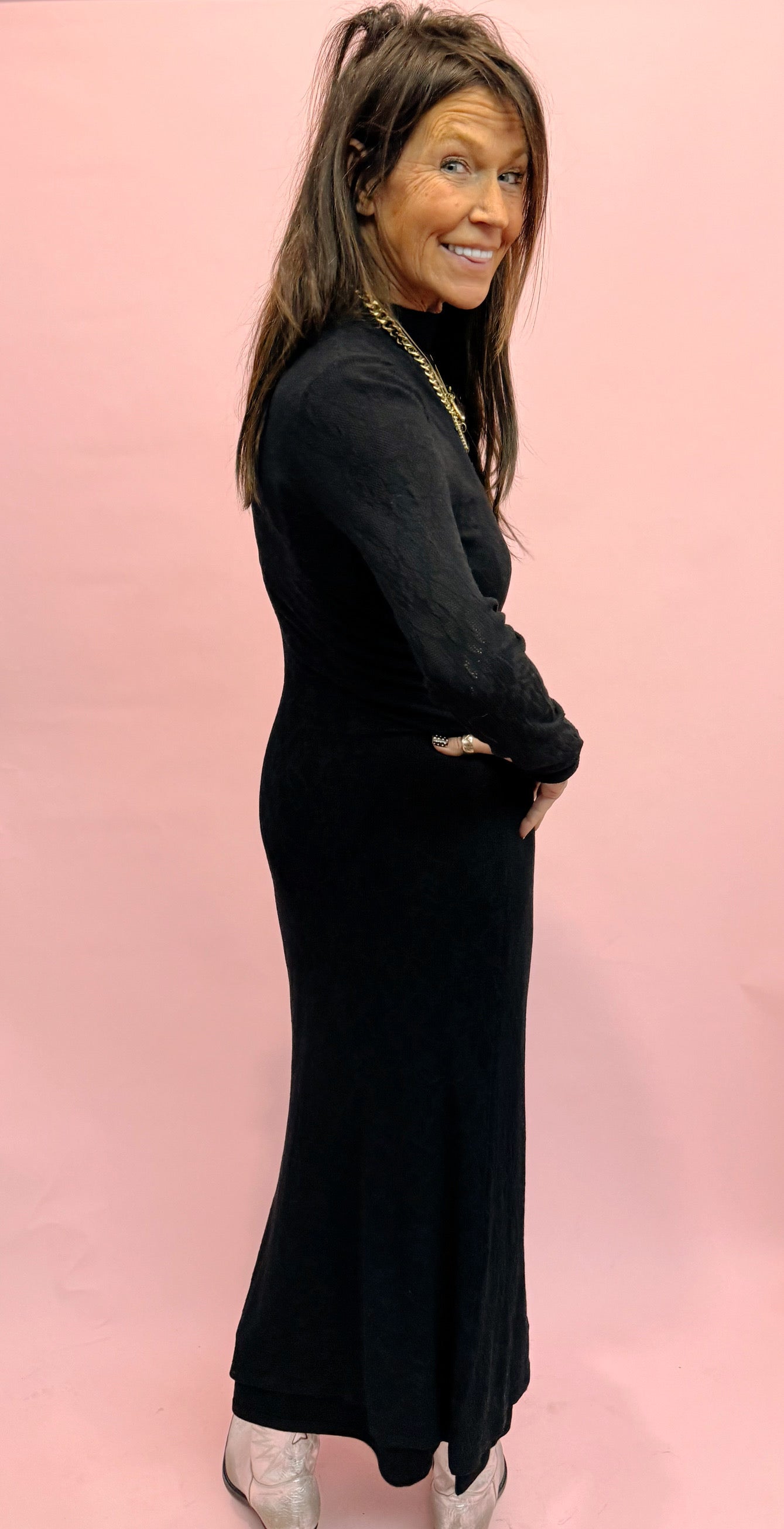 Aden Mesh Sweater Dress