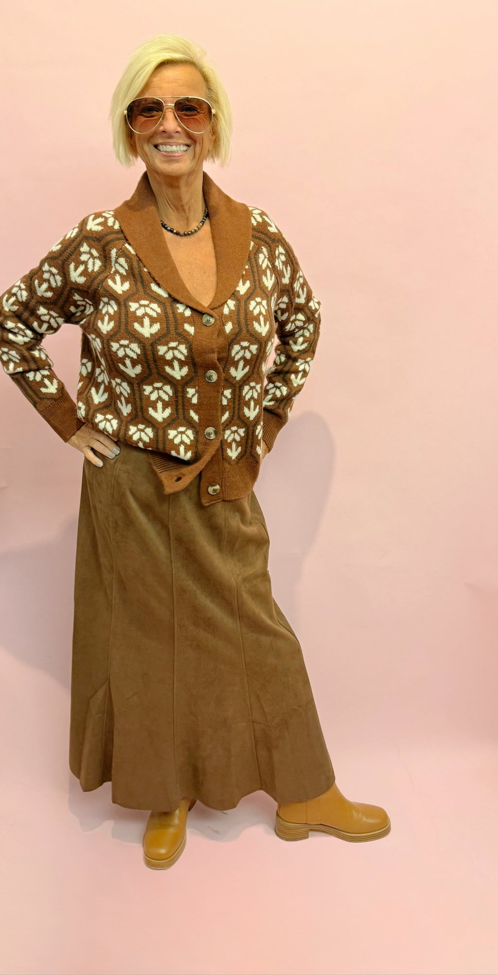 THML Long Suede Skirt