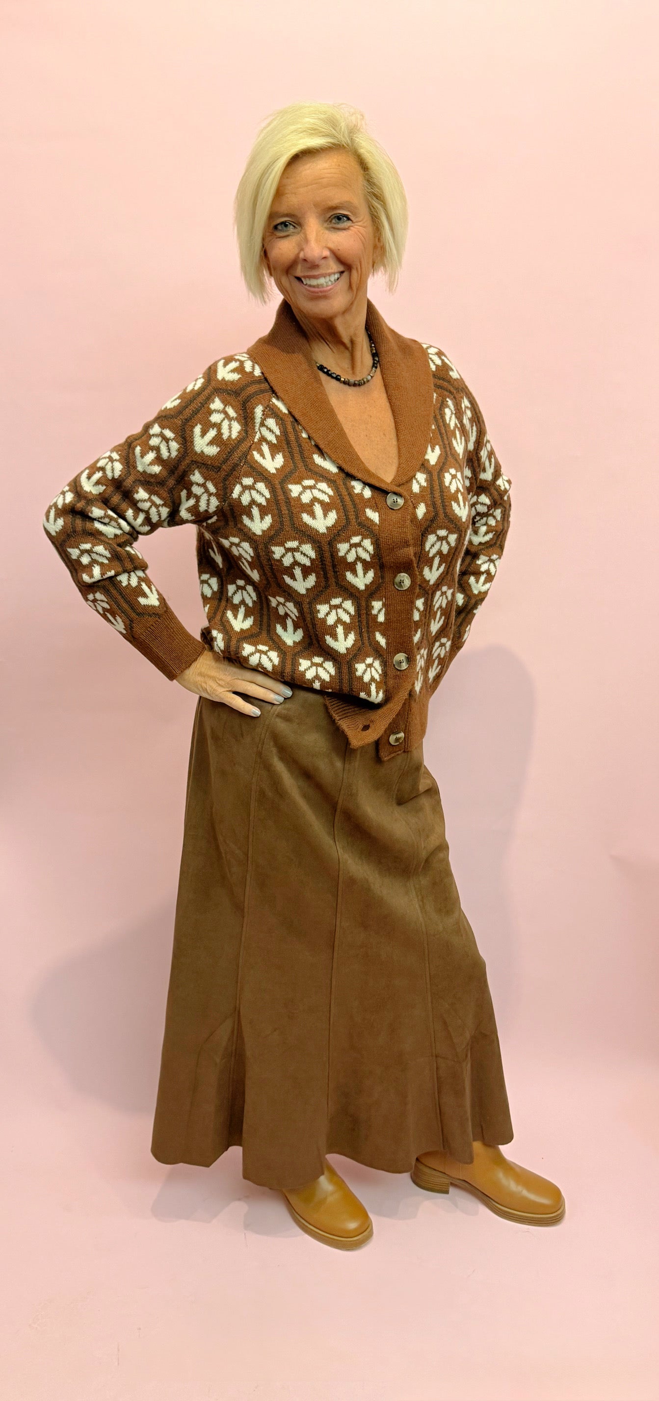 THML Long Suede Skirt