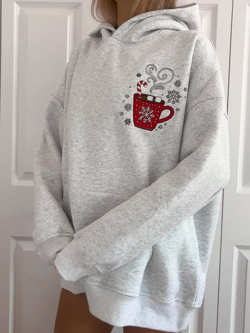 Hot Chocolate Recipe Christmas Embroidered Sweatshirt