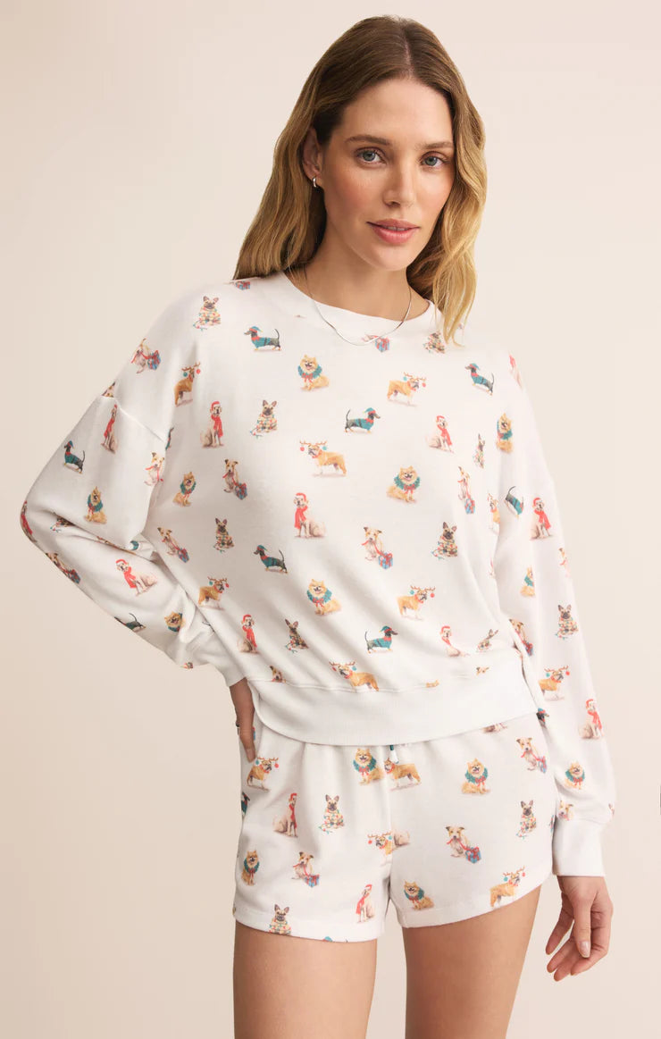 Cozy Up Pup LS Pajama Top