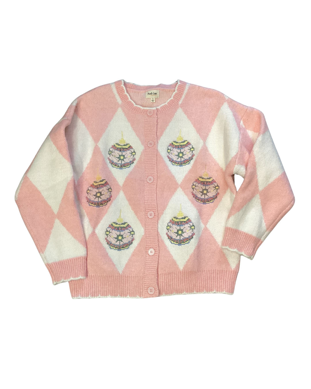 Christmas Ornament Argyle Cardigan
