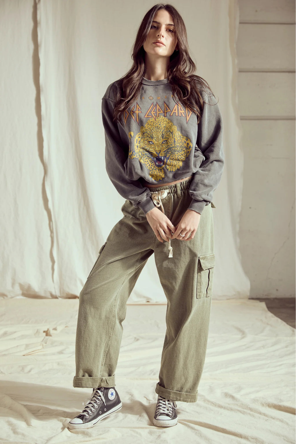 Def Leppard Upcycle Golden Sweatshirt