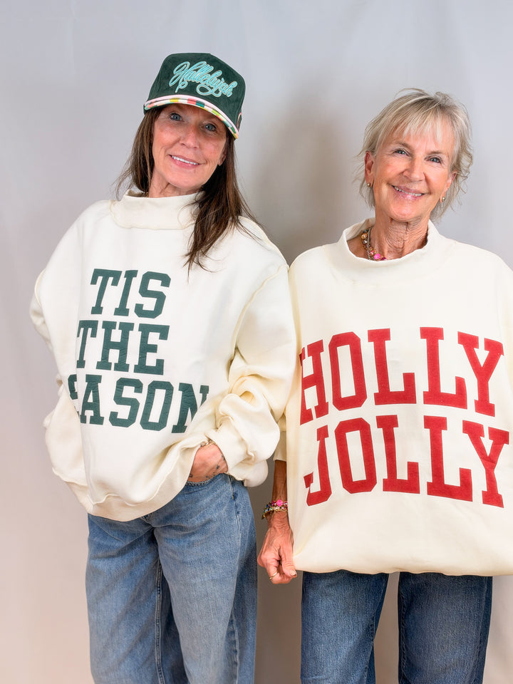 "Double Take" Reversible Holiday Mock Neck Pullover