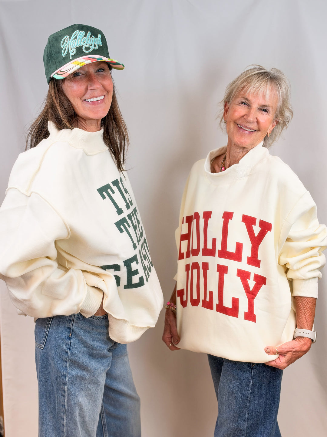 "Double Take" Reversible Holiday Mock Neck Pullover