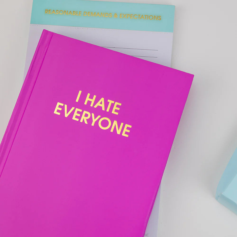 Purple journal on white background