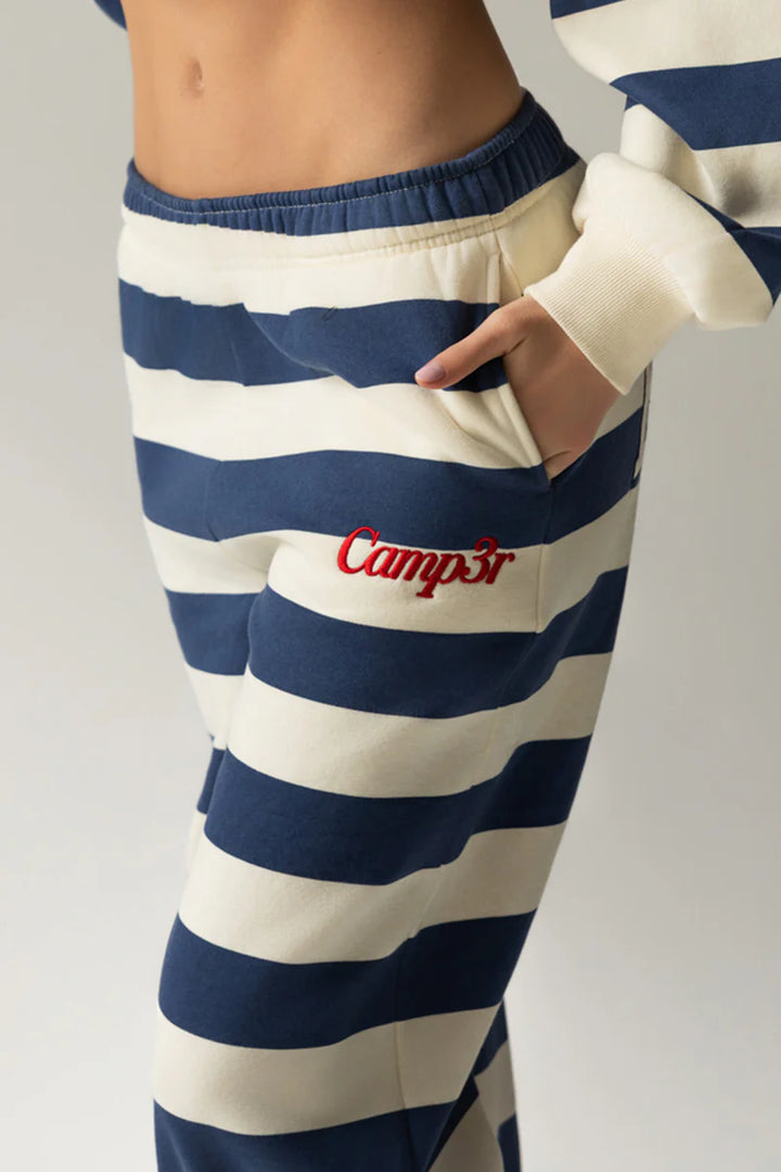 Navy and white striped pants with &