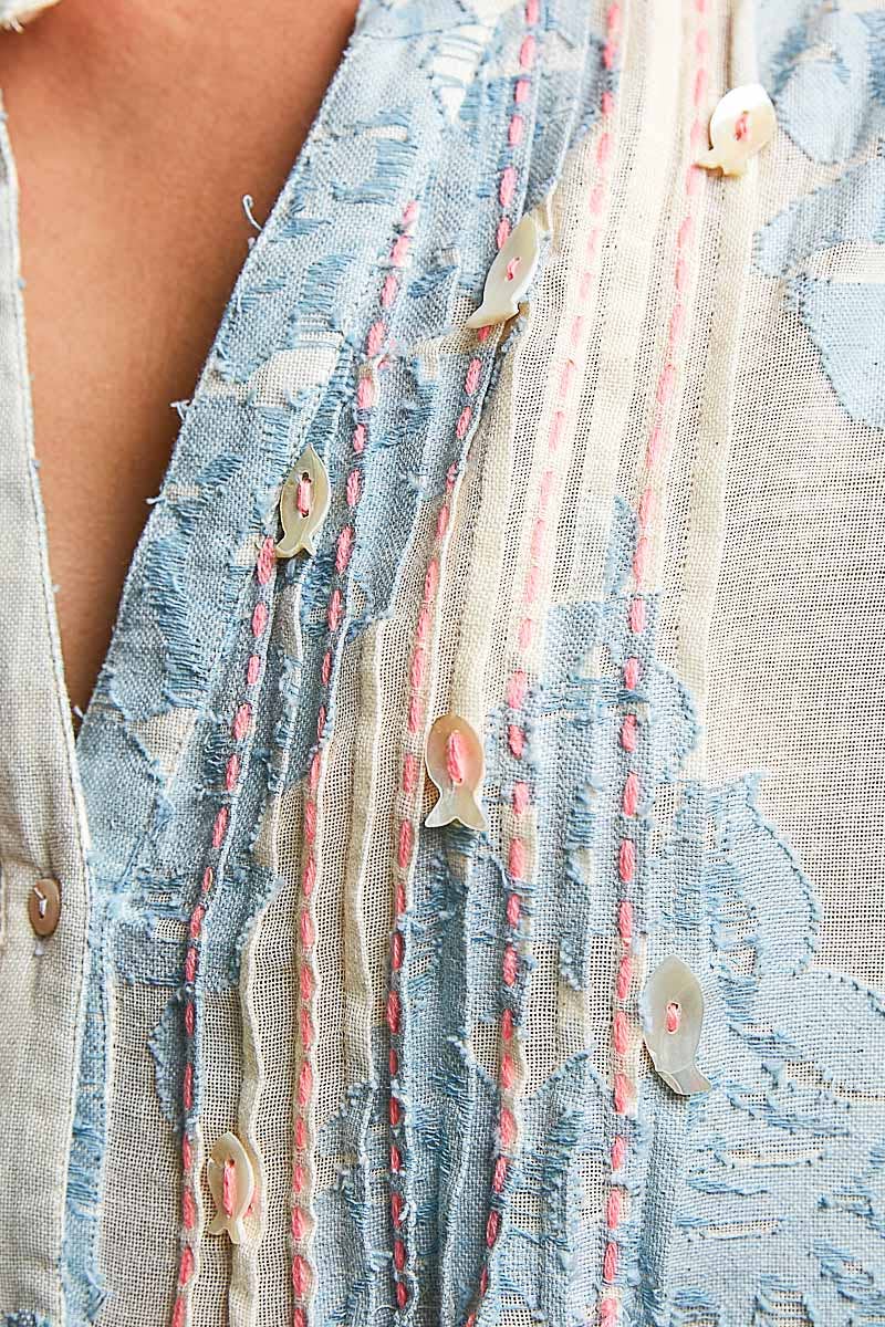 Close up of embroidered dress 