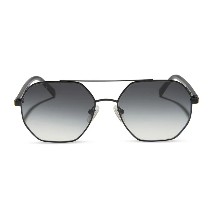 Black sunglasses on a white background