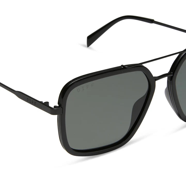 Black sunglasses on white background
