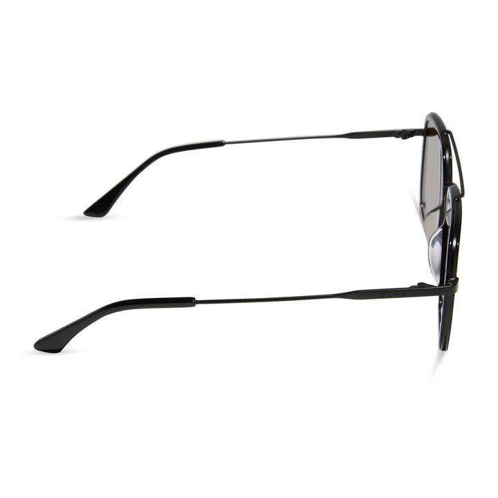 Black sunglasses on white background