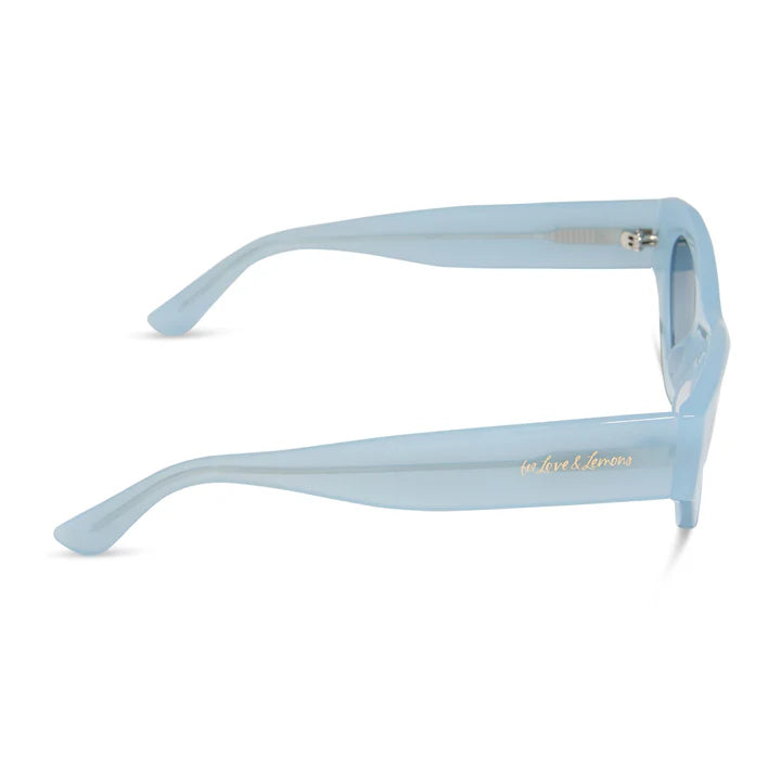 Light blue sunglasses with &