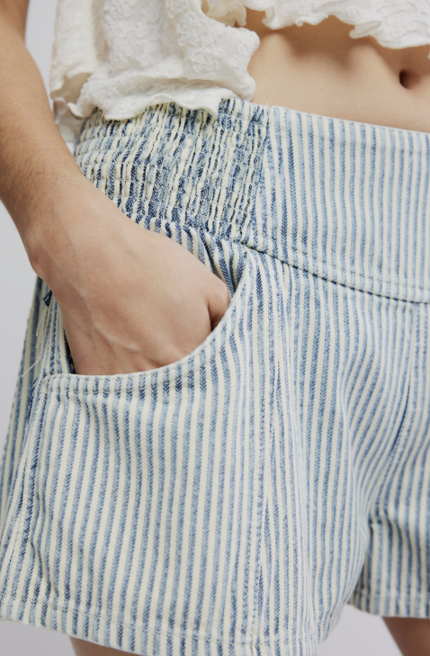 Close up of stripe shorts 
