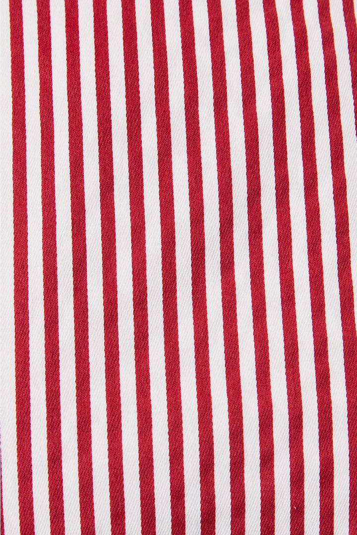 Close-up of red and white striped fabric
