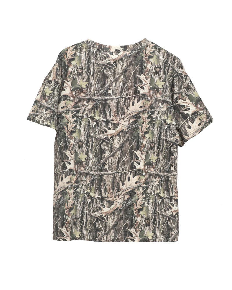 Camouflage tee on plain background