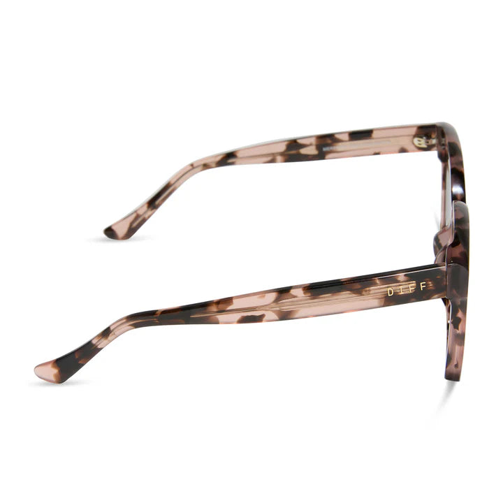 Sunglasses with tortoiseshell frame on a white background