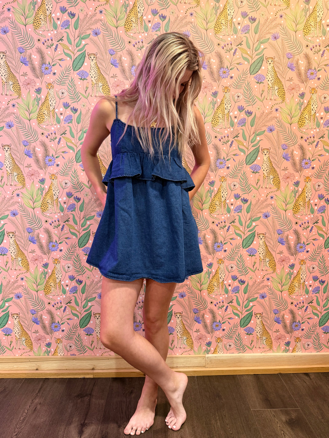 Nash Bash Ruffle Denim Mini Small / Blue