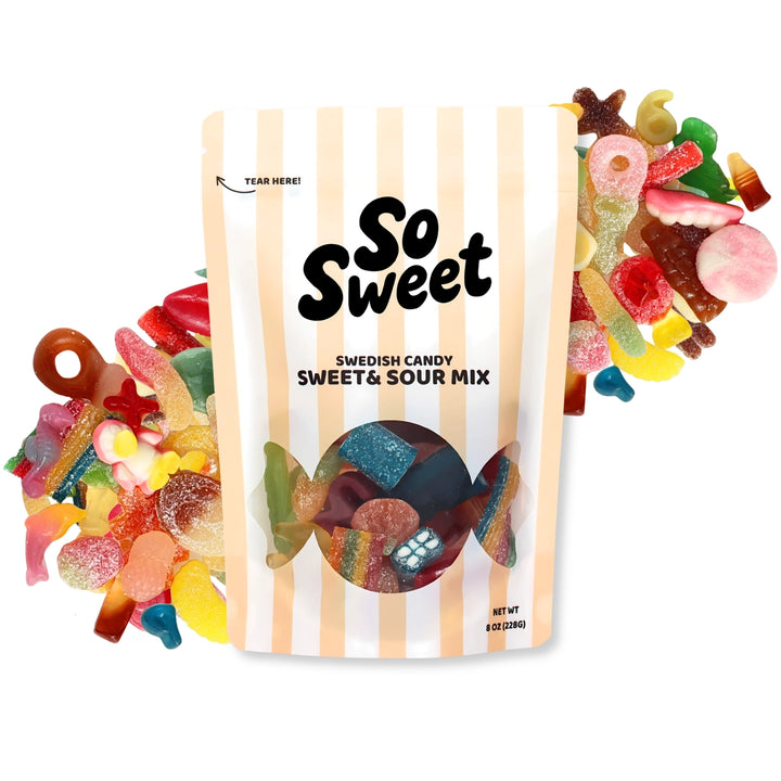 Packaged Swedish candy mix with &