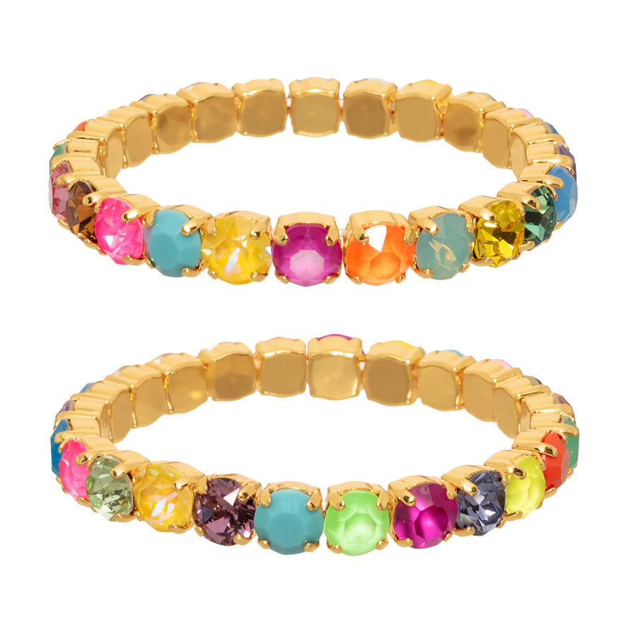 Multicolor gemstone bracelet on white background