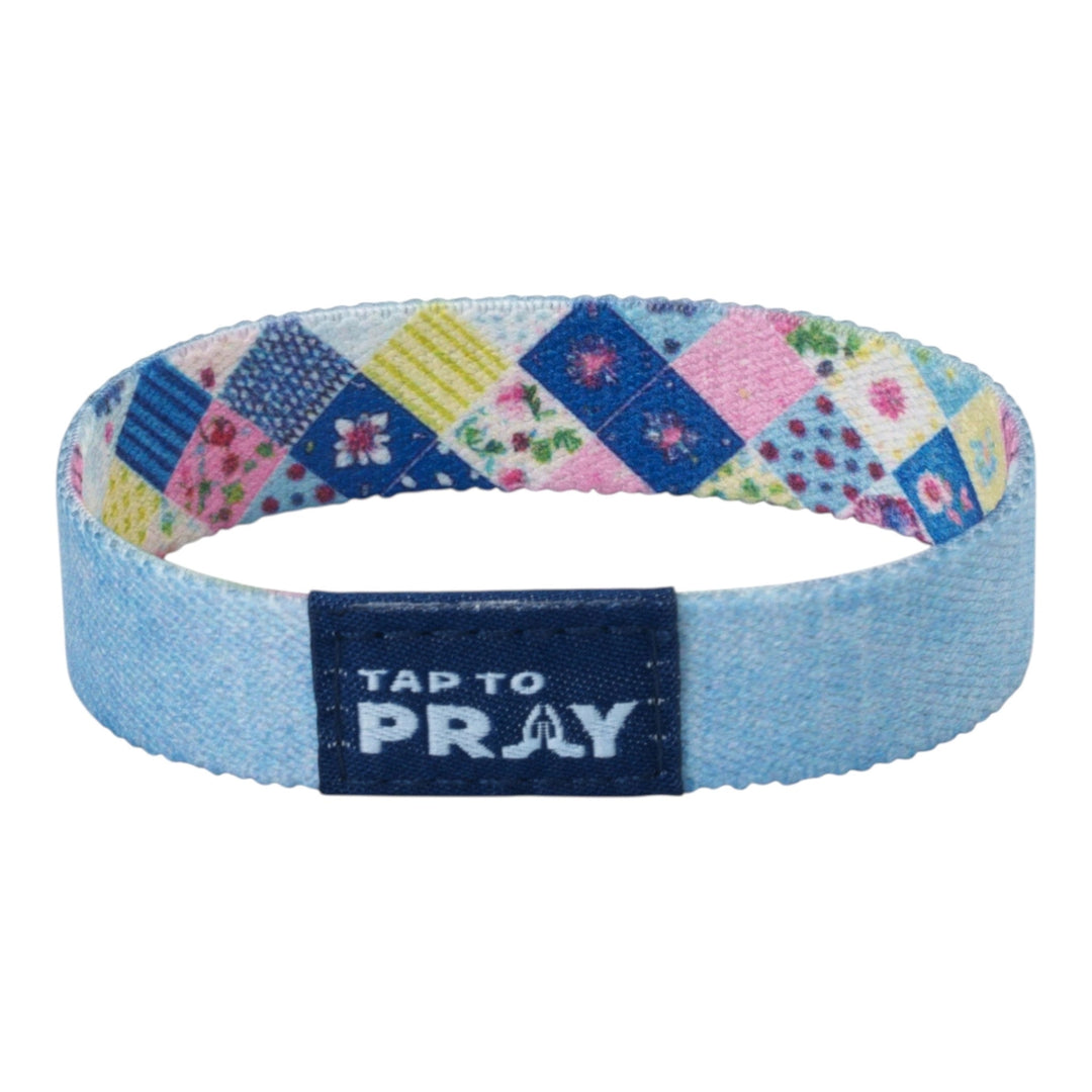 Wristband with patchwork design and &