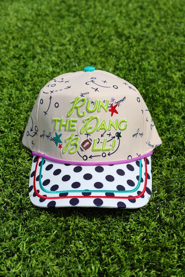 trucker hat with football plays and &