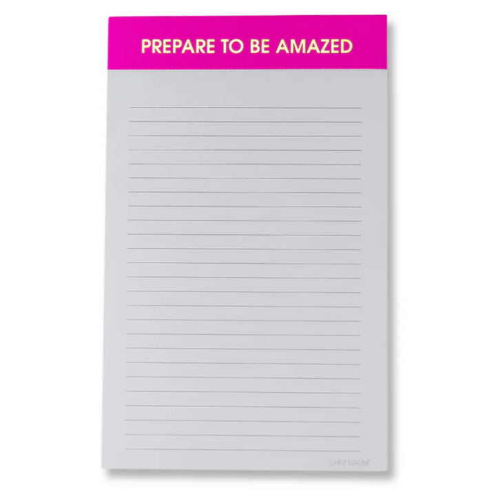 Lined paper notepad with &