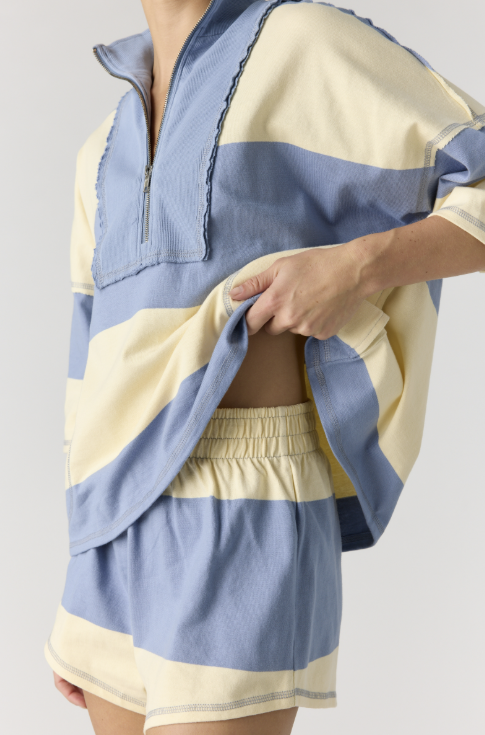 close up of matching stripe set on white background