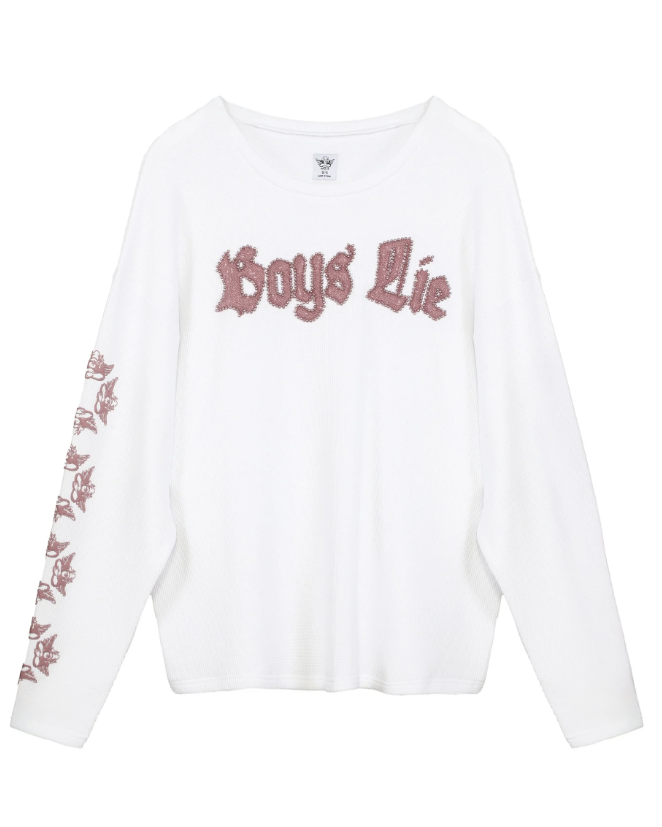 White thermal long sleeve with &