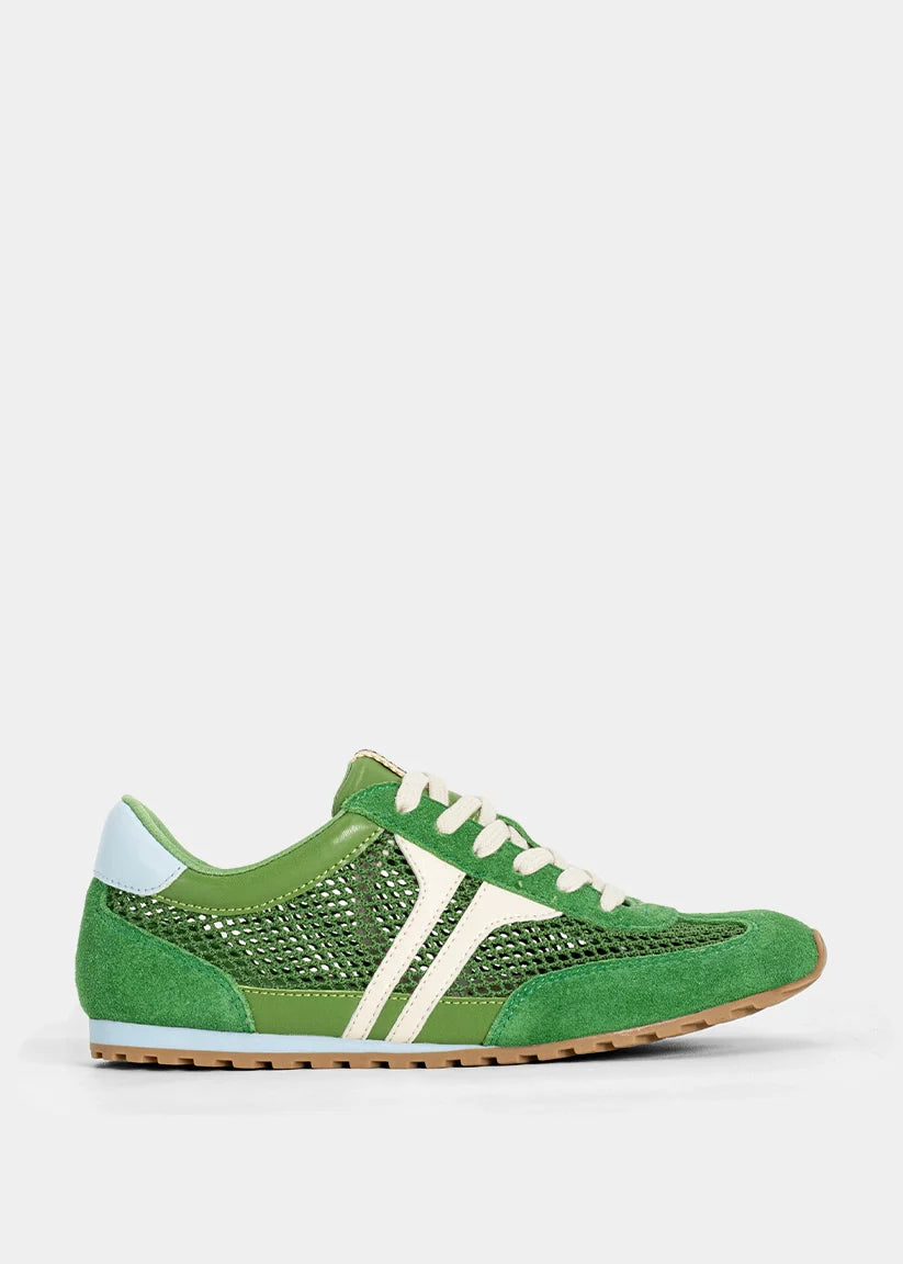 green sneaker on white background