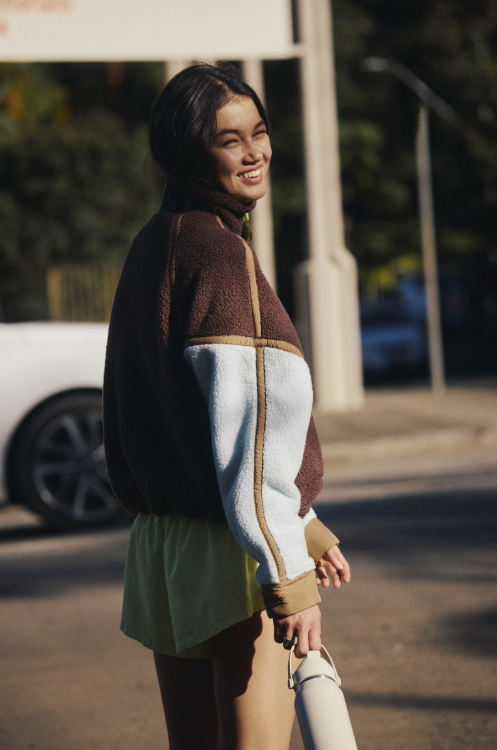 Free People Movement Mountain High Colorblock 1/2 Zip Fleece