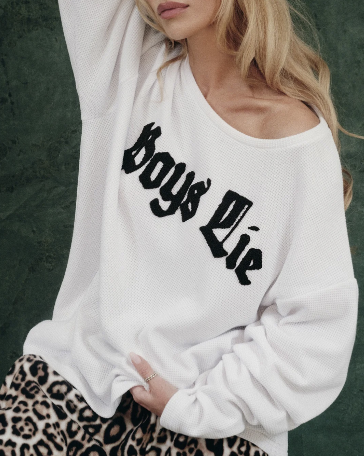 Boys Lie Rocker Thermal Boyfriend Longsleeve