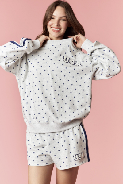 Liberty &amp; Lounging Polka Dot Pullover