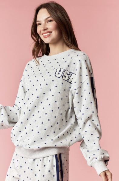 Liberty &amp; Lounging Polka Dot Pullover