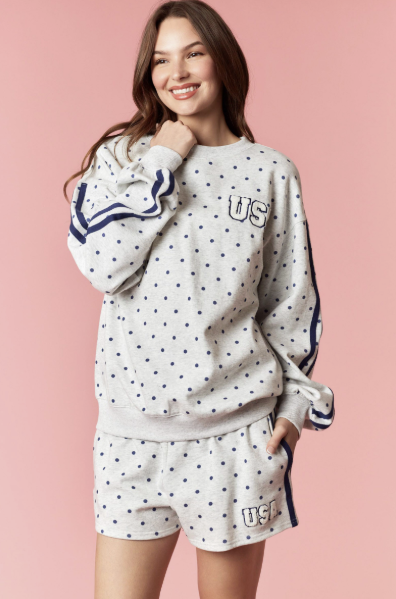 Liberty &amp; Lounging Polka Dot Pullover
