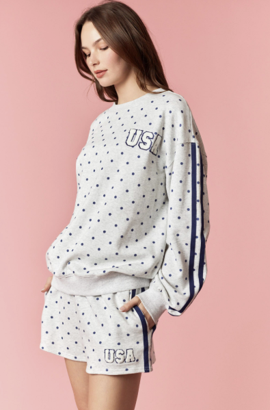 Liberty &amp; Lounging Polka Dot Pullover