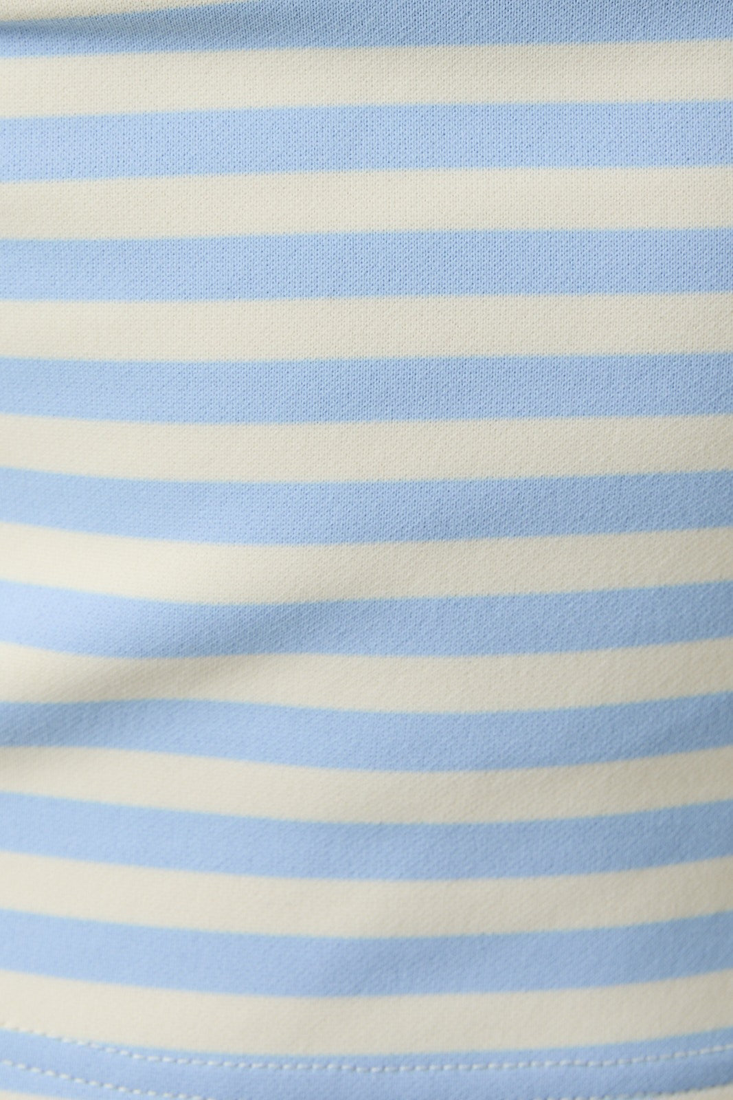 Close-up of blue and beige striped fabric