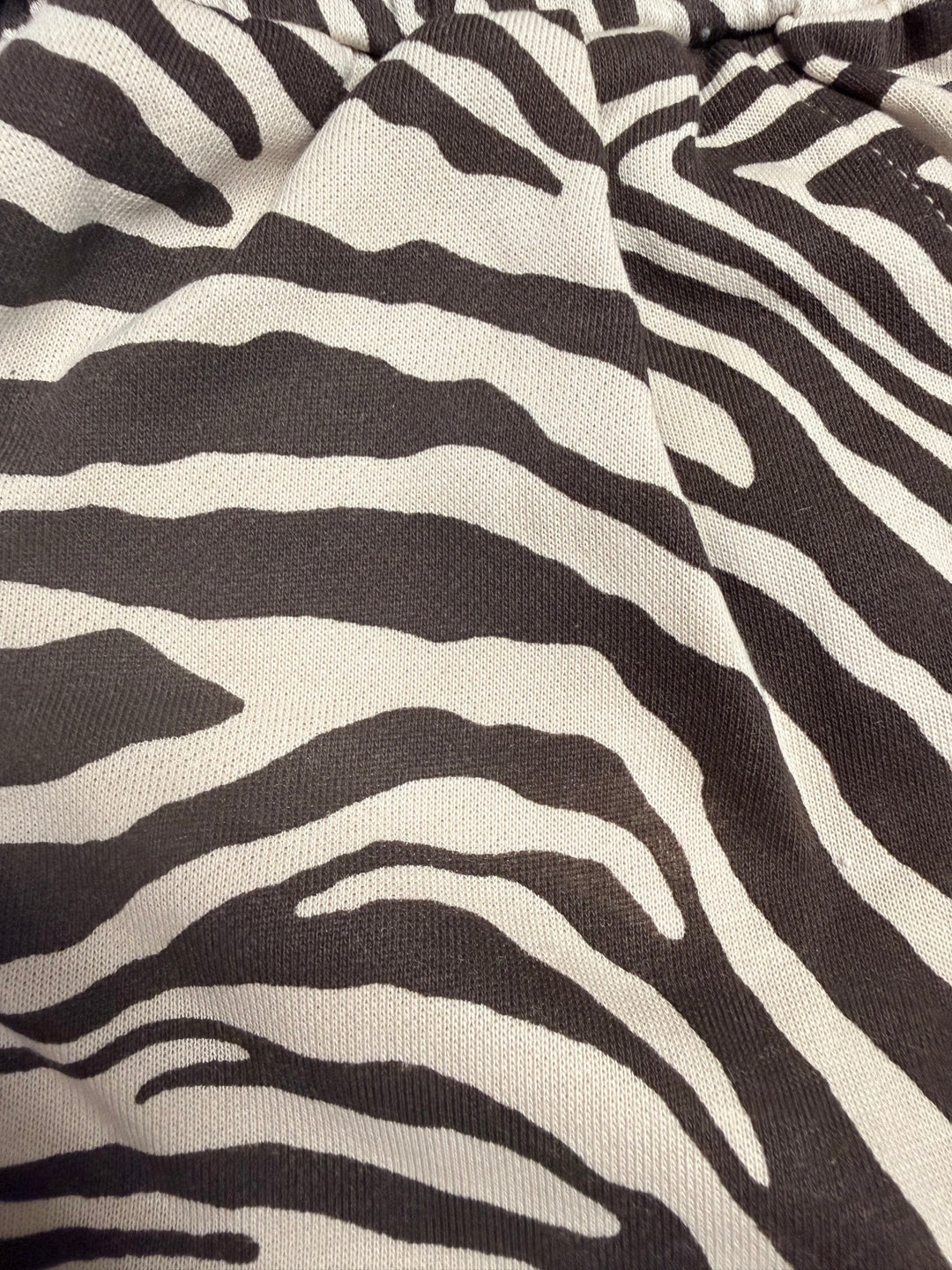 Close up of brown zebra print fabric