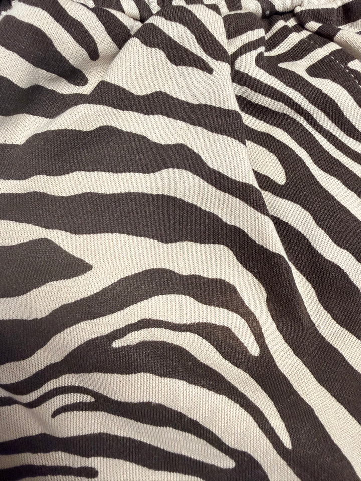 Close up of brown zebra print fabric