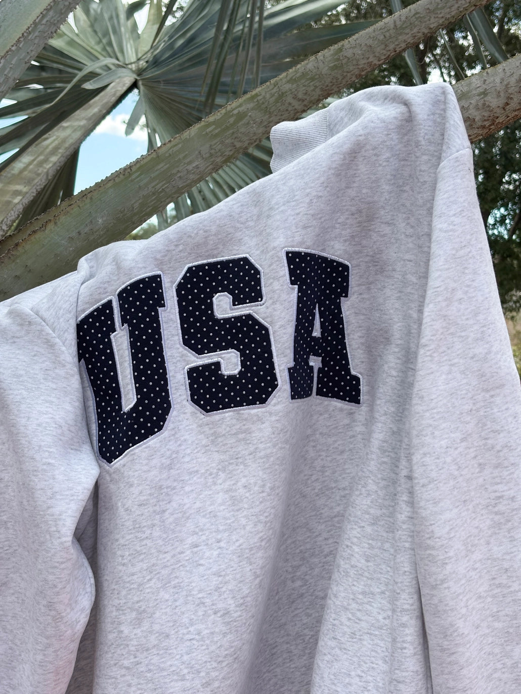 Gray sweatshirt with &