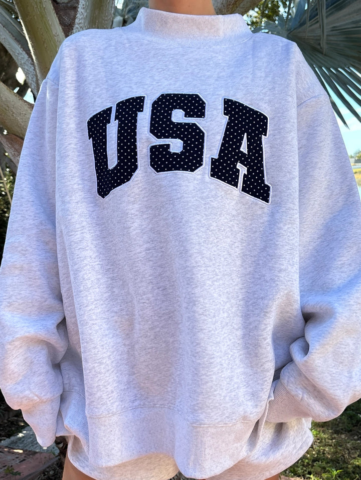 Gray sweatshirt with &